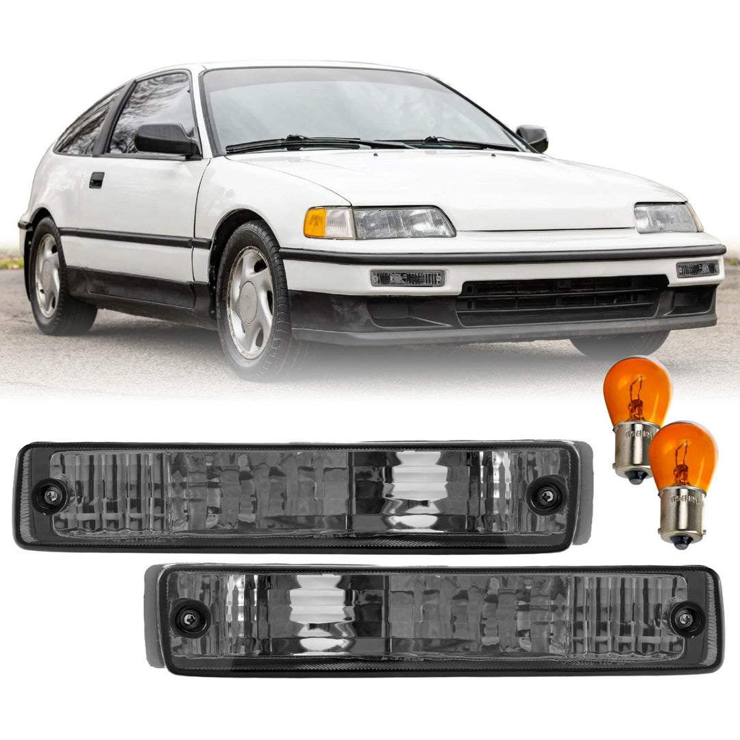 1990 1991 Honda CRX CRX Front Clear or Smoke or Amber Bumper Signal Lights
#lens-color_smoke-lens