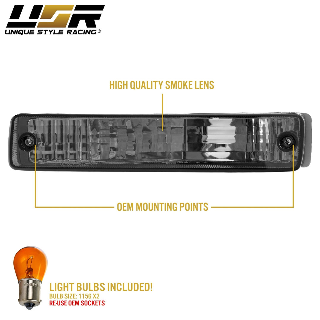 1990 1991 Honda CRX CRX Front Clear or Smoke or Amber Bumper Signal Lights
#lens-color_smoke-lens