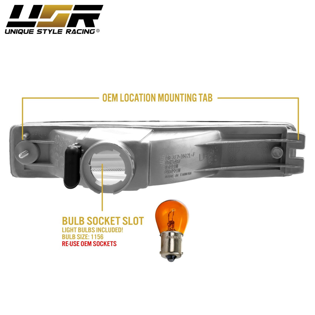 1990 1991 Honda CRX CRX Front Clear or Smoke or Amber Bumper Signal Lights
#lens-color_smoke-lens