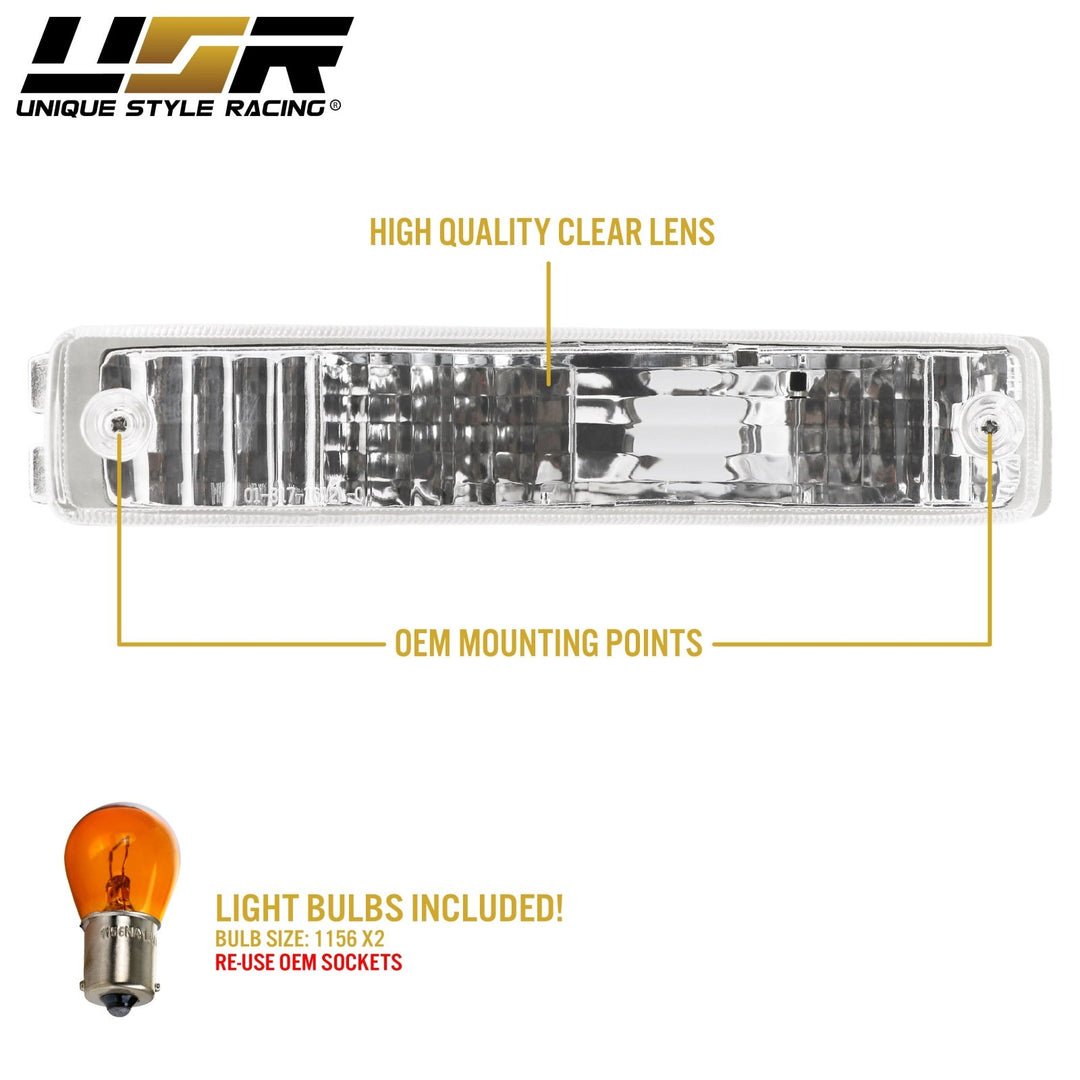 1990 1991 Honda CRX CRX Front Clear or Smoke or Amber Bumper Signal Lights
#lens-color_clear-lens