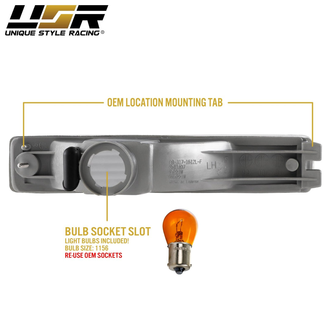 1990 1991 Honda CRX CRX Front Clear or Smoke or Amber Bumper Signal Lights
#lens-color_clear-lens
