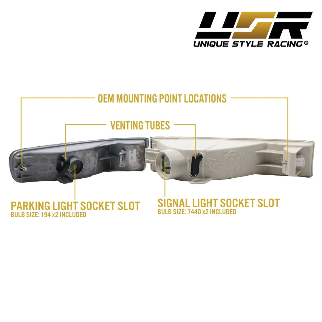 1992 1993 1994 1995 1996 Honda Prelude Euro Crystal Clear or Smoke Front Bumper Signal Lights 
#lens-color_crystal-clear-lens