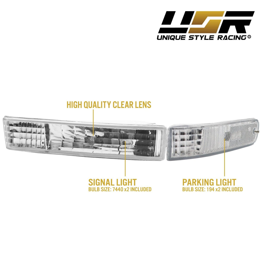 1992 - 1996 Honda Prelude Euro Crystal Clear or Smoke Front Bumper Signal Lights