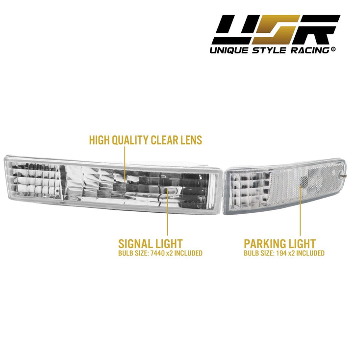 1992 - 1996 Honda Prelude Euro Crystal Clear or Smoke Front Bumper Signal Lights