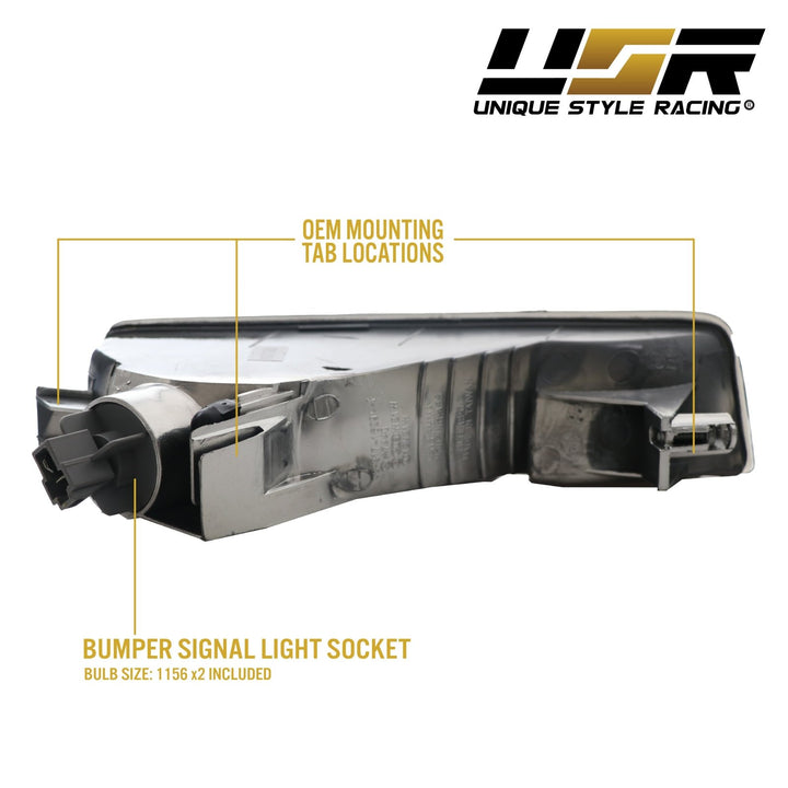 1997-2001 Honda Prelude JDM Style Smoke Lens Bumper Signal Lights
