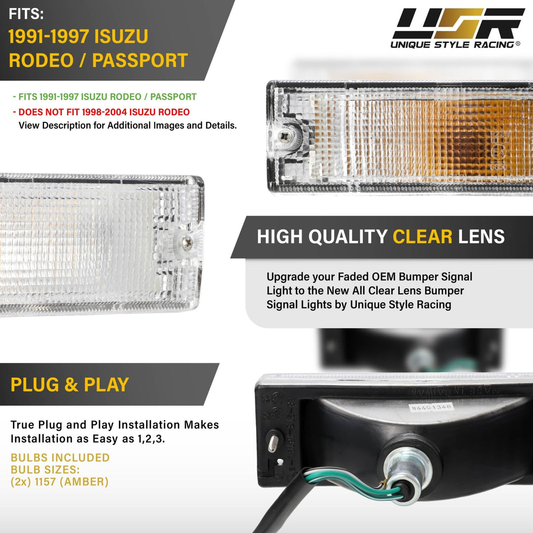 1991 - 1997 Isuzu Rodeo / Passport Clear Lens Bumper Light