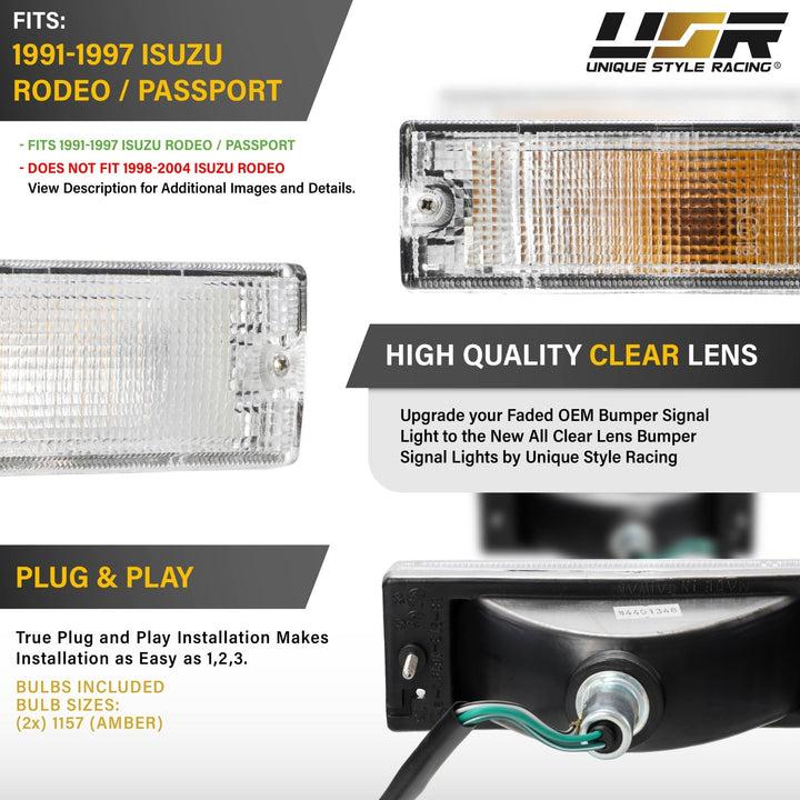1991 - 1997 Isuzu Rodeo / Passport Clear Lens Bumper Light