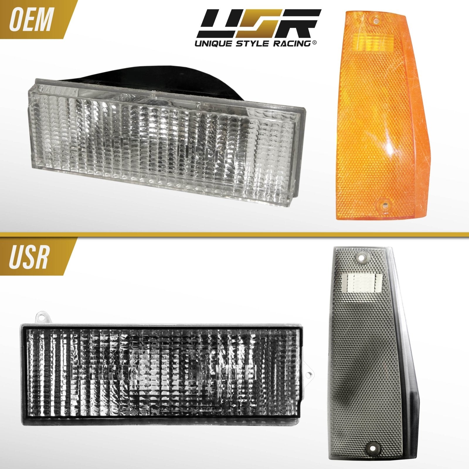 1984-1996 Jeep Cherokee XJ Smoke Lens 4PC Front Corner + Bumper