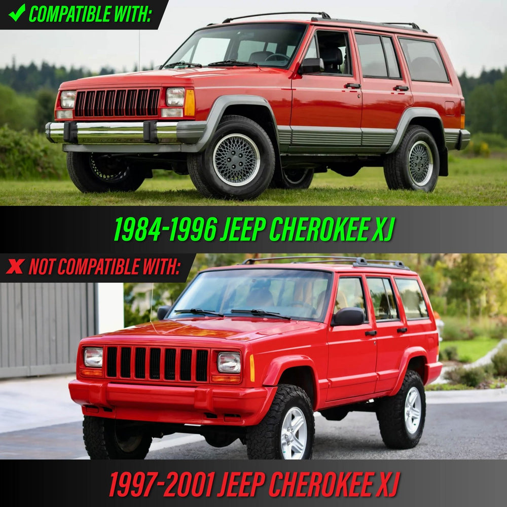 1984 - 1996 Jeep Cherokee XJ Smoke Lens 4PC Front Corner + Bumper Light Combo