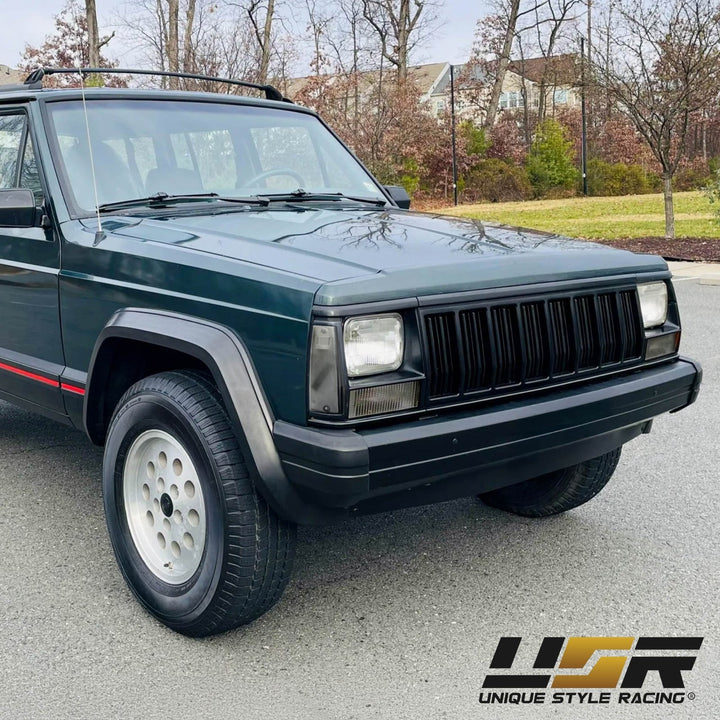 1984 - 1996 Jeep Cherokee XJ Smoke Lens 4PC Front Corner + Bumper Light Combo