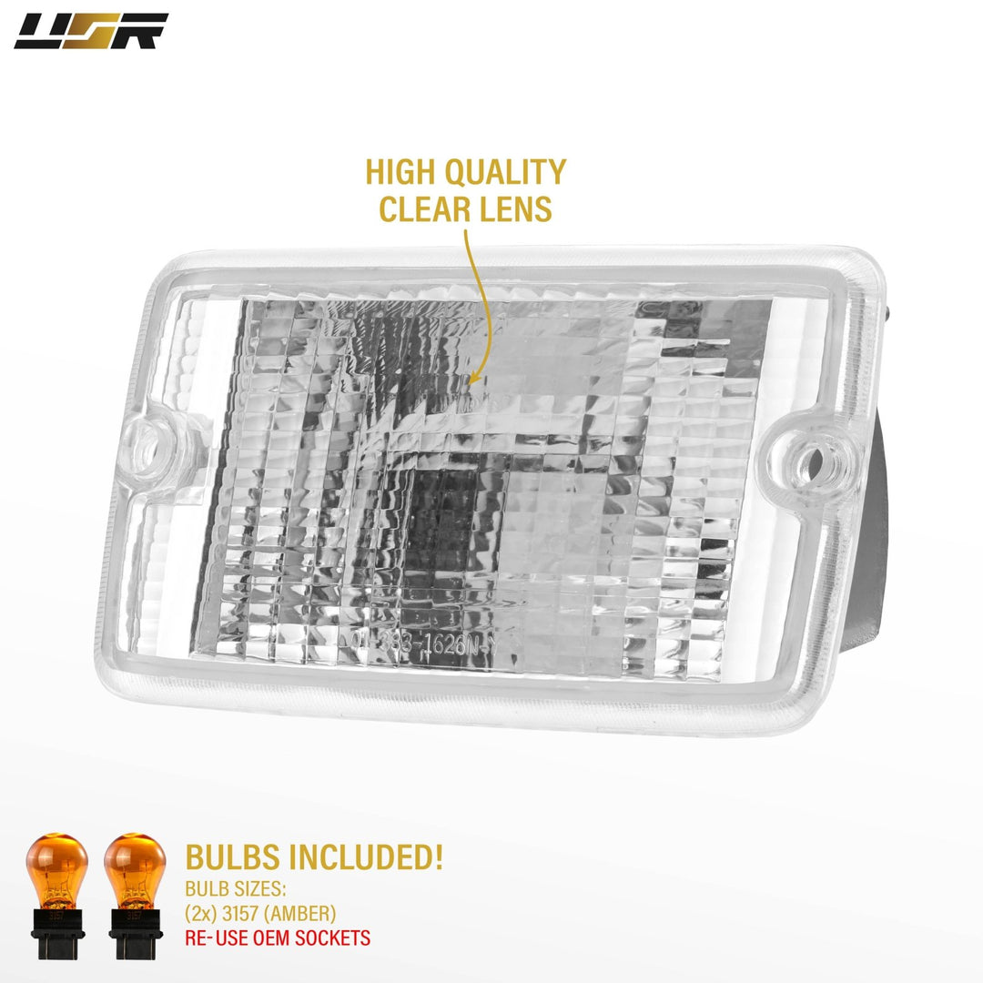 1997 1998 1999 2000 2001 2002 2003 2004 2005 2006 Jeep Wrangler TJ Clear or Smoke Bumper Signal Lights 
#lens-color_clear-lens