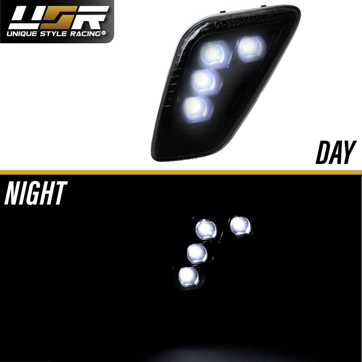 1997 - 2006 Jeep Wrangler TJ Crystal Clear or Smoke Front Bumper Lights + LED Side Marker Lights