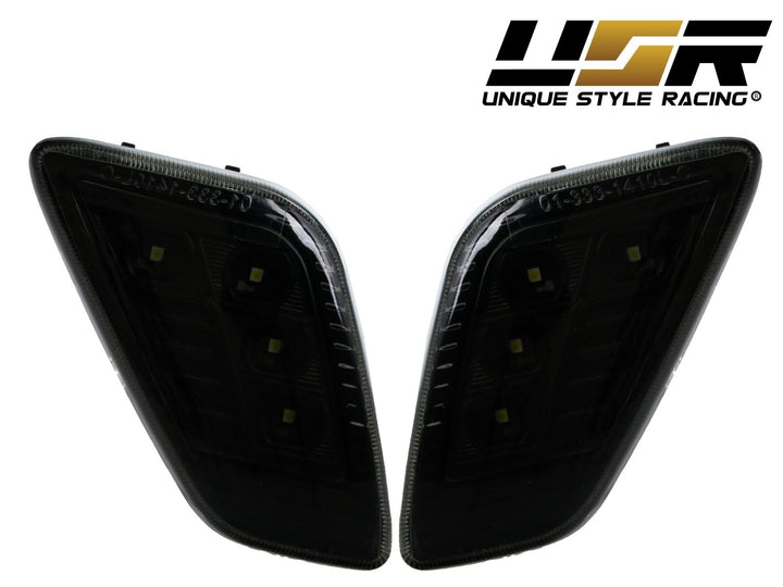 1997 - 2006 Jeep Wrangler TJ Crystal Clear or Smoke Front Bumper Lights + LED Side Marker Lights