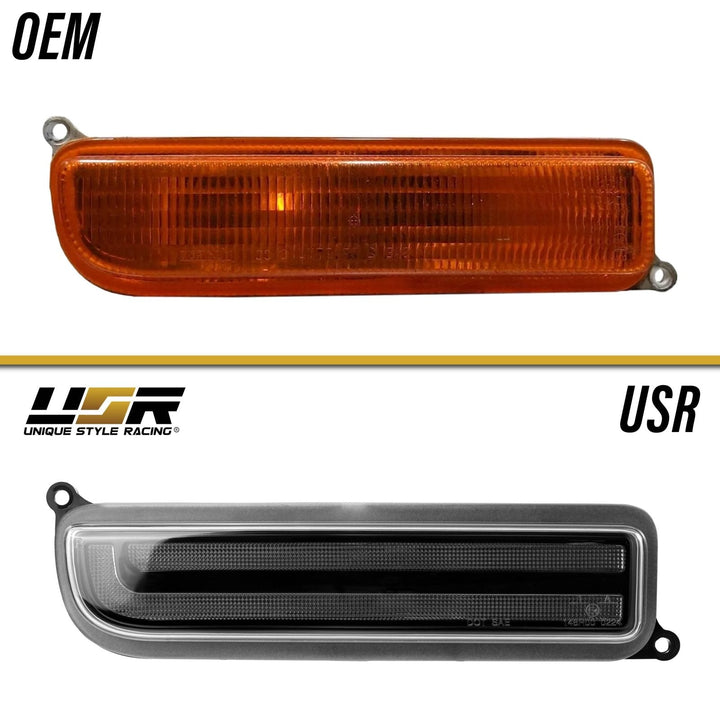 1997 - 2001 Jeep Cherokee Front Clear or Smoke Lens Switchback LED Bumper Turn Signal Light