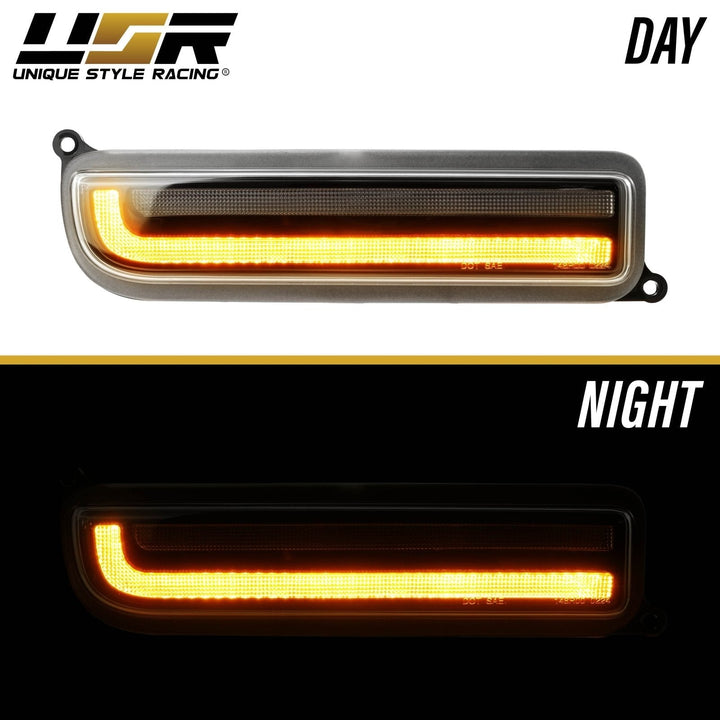 1997 - 2001 Jeep Cherokee Front Clear or Smoke Lens Switchback LED Bumper Turn Signal Light