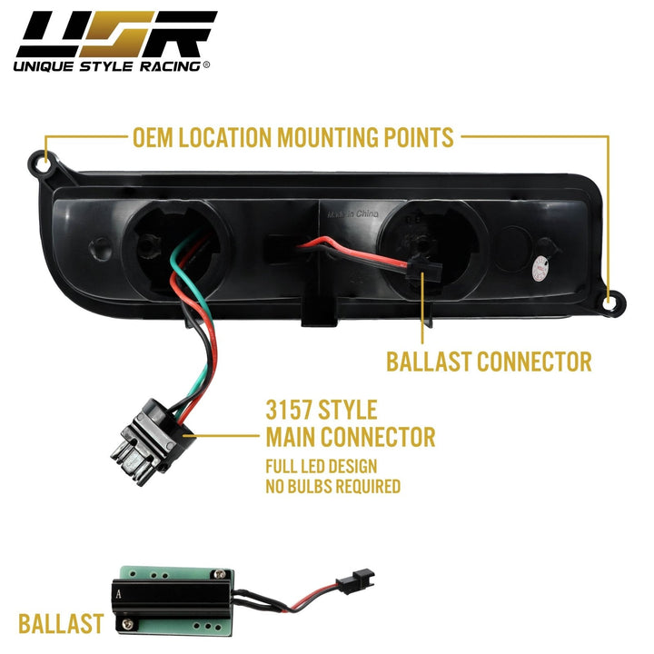 1997 - 2001 Jeep Cherokee Front Clear or Smoke Lens Switchback LED Bumper Turn Signal Light