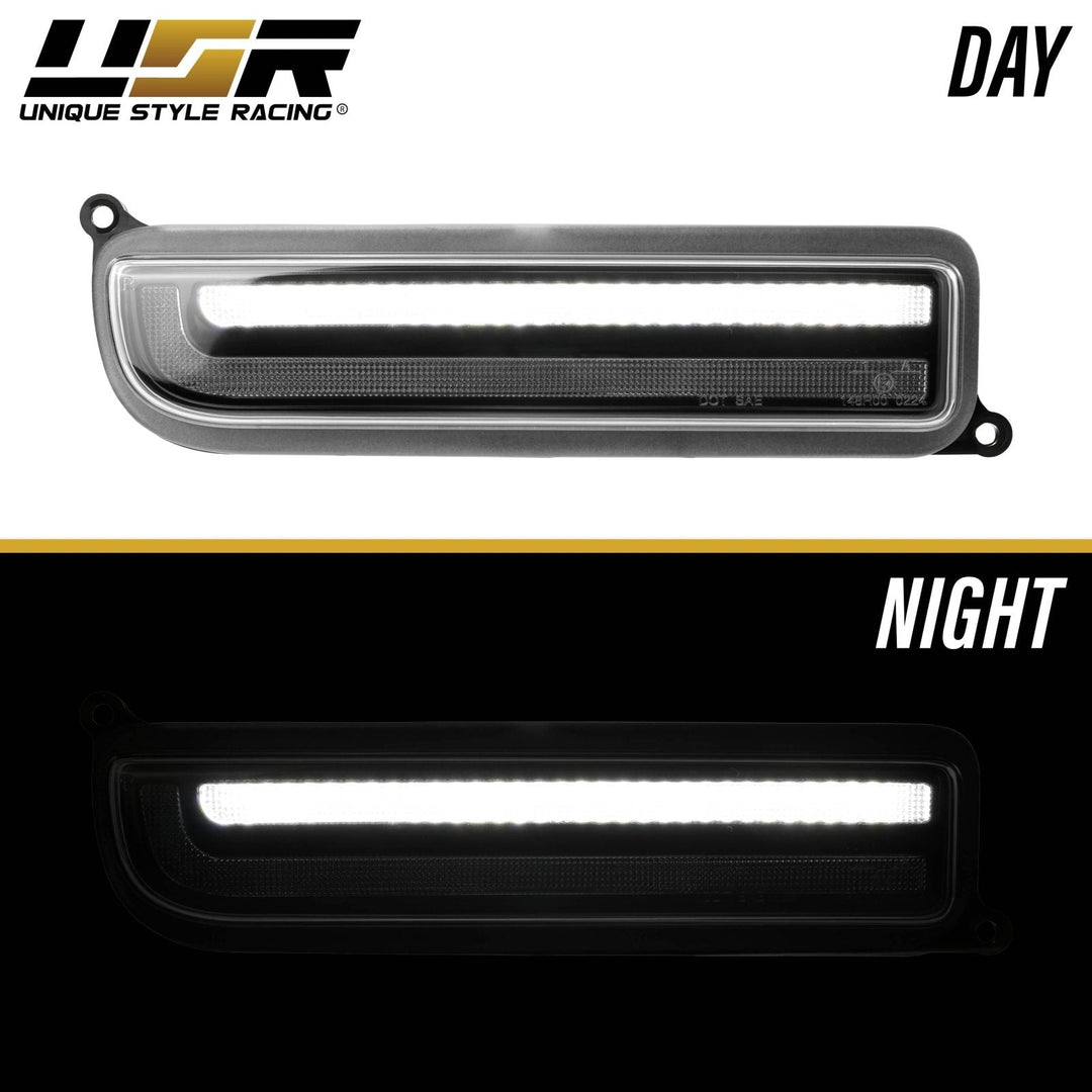 1997 - 2001 Jeep Cherokee Front Clear or Smoke Lens Switchback LED Bumper Turn Signal Light