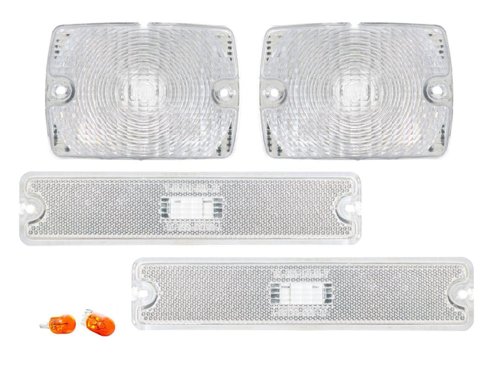 1987 - 1993 Jeep Wrangler YJ Clear or Smoke Bumper Signal Lights + Bumper Side Marker Lights