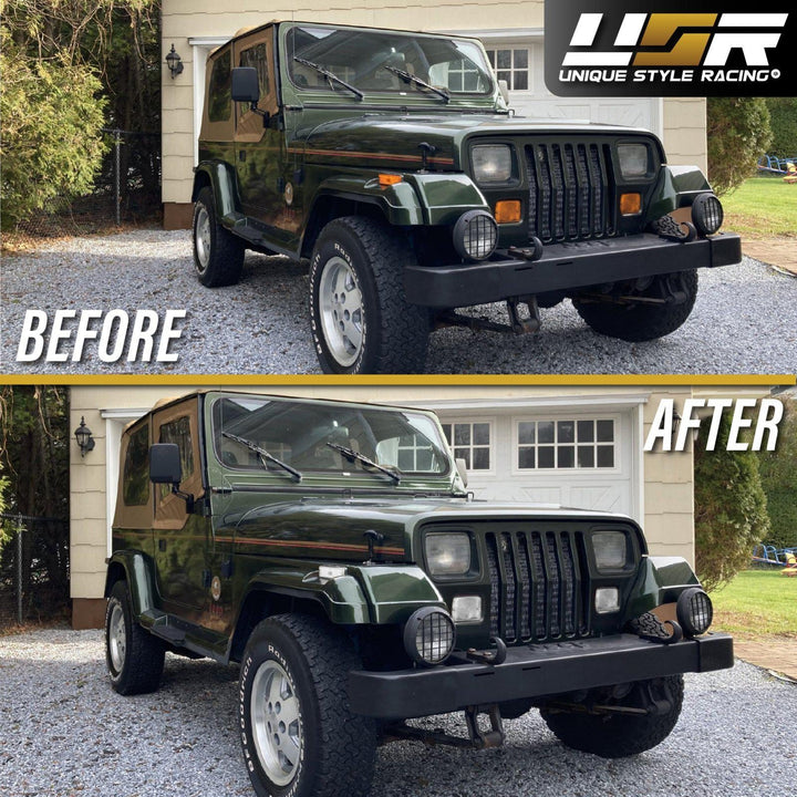 1994 - 1995 Jeep Wrangler YJ Clear or Smoke Bumper Signal Lights + Side Marker Lights