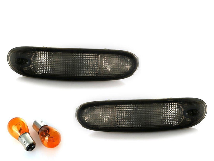 1992 - 1995 Mazda MX3 MX3 Smoke Front Bumper Turn Signal Light Pair