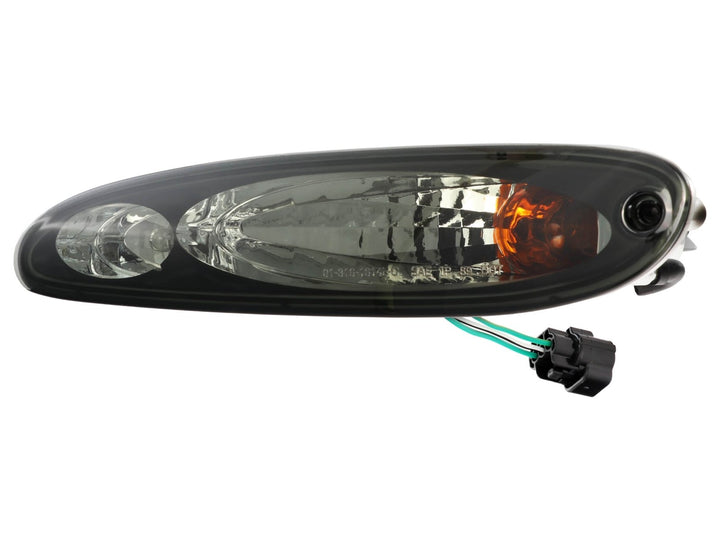 1993 - 1995 Mazda RX7 RX - 7 Coupe Black Housing Clear Lens Front Signal Bumper Light