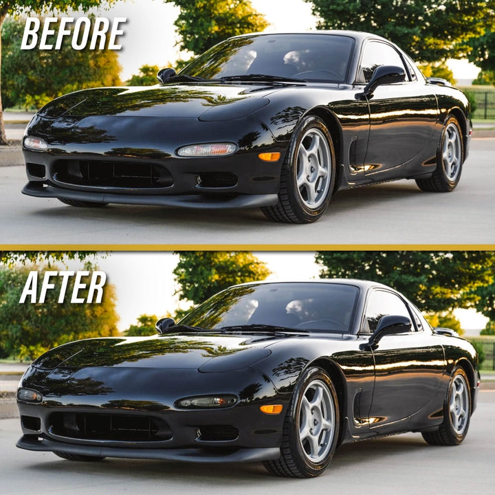 1993 - 1995 Mazda RX7 RX - 7 Coupe Black Housing Clear Lens Front Signal Bumper Light