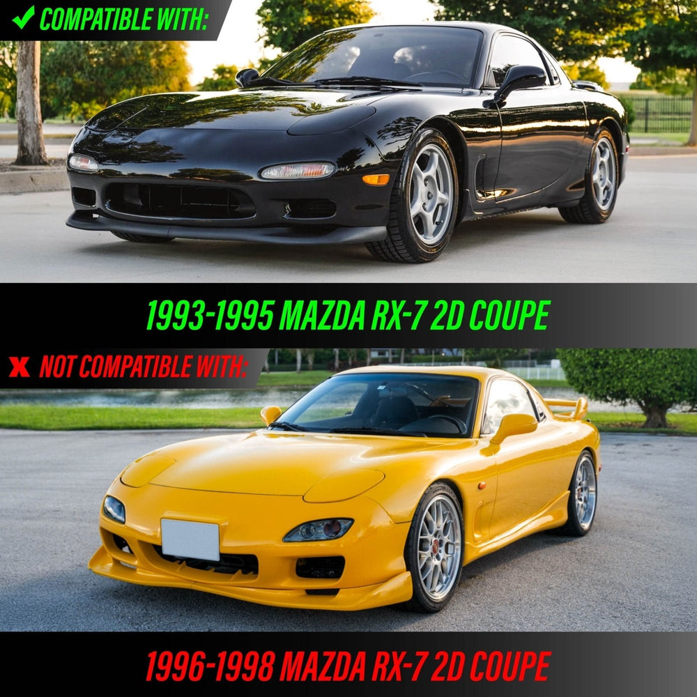 1993 - 1995 Mazda RX7 RX - 7 Coupe Black Housing Clear Lens Front Signal Bumper Light
