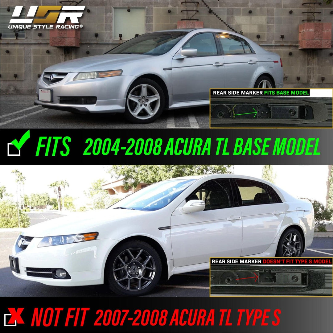 2004 - 2008 Acura TL Smoke or Clear 4 Pieces LED Side Marker Lights For Base OR Type S Model