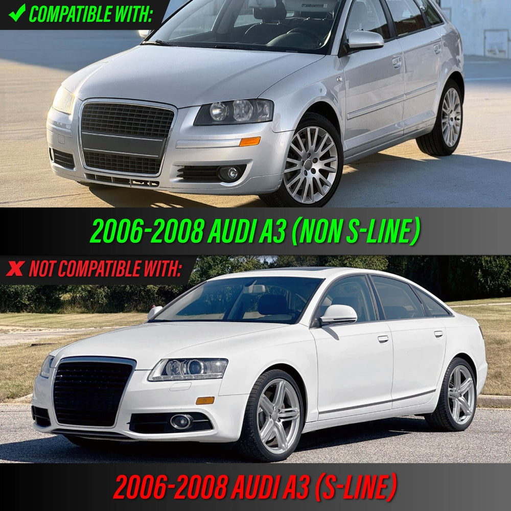 2006-2008 Audi A3 Models W/O S-Line Package Clear Lens Front Bumper Side Marker Light