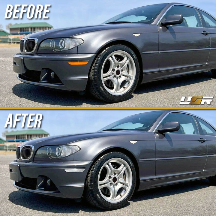 2004 - 2006 BMW E46 3 Series 2D Coupe/Cabrio Clear or Smoke Lens Bumper Reflector Light