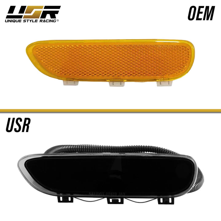 2000 2001 2002 2003 BMW E46 3 Series 2 Door Coupe/Cabrio & 2002 2003 2004 2005 2006 M3 Clear or Smoke Front LED Side Marker Light Bumper Reflector 
#color-combo_smoke-lens-white-led