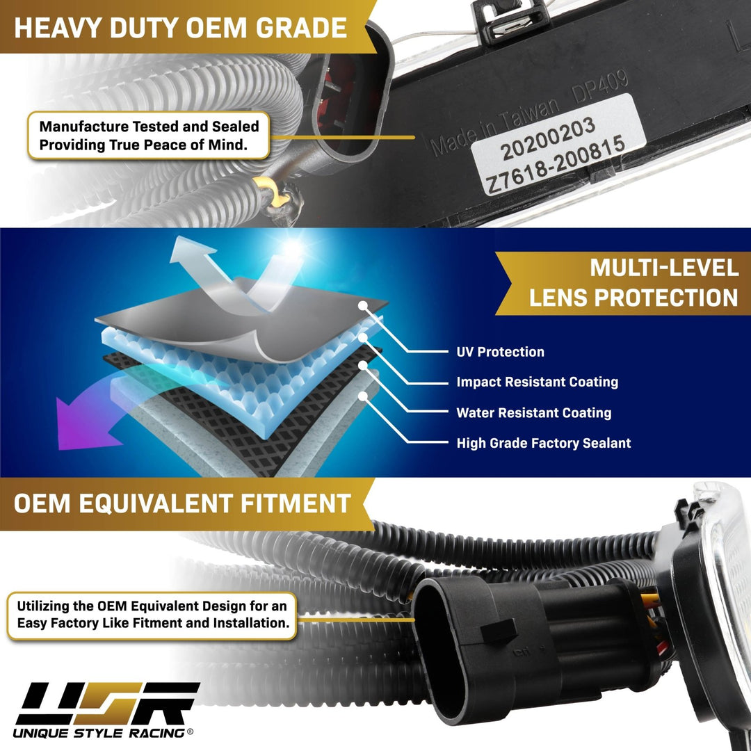 2000 2001 2002 2003 BMW E46 3 Series 2 Door Coupe/Cabrio & 2002 2003 2004 2005 2006 M3 Clear or Smoke Front LED Side Marker Light Bumper Reflector 
#color-combo_clear-lens-amber-led