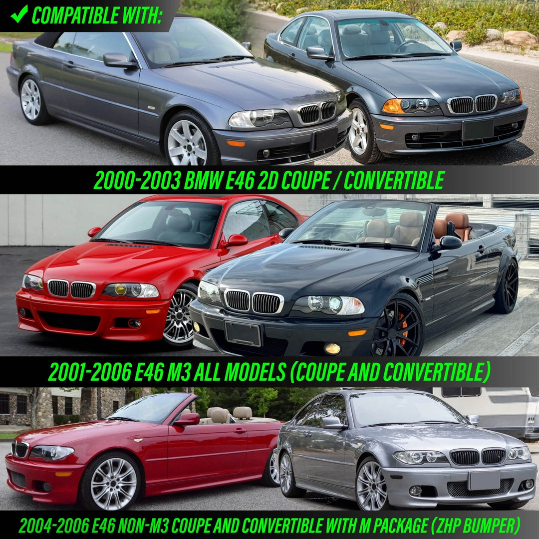 2000 2001 2002 2003 BMW E46 3 Series 2 Door Coupe/Cabrio & 2002 2003 2004 2005 2006 M3 Clear or Smoke Front LED Side Marker Light Bumper Reflector 
#color-combo_smoke-lens-amber-led