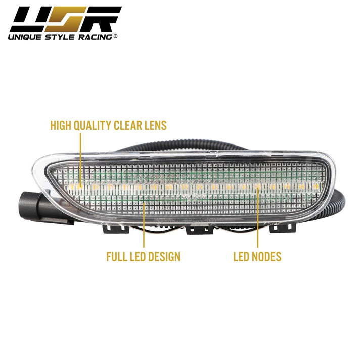 2000 2001 2002 2003 BMW E46 3 Series 2 Door Coupe/Cabrio & 2002 2003 2004 2005 2006 M3 Clear or Smoke Front LED Side Marker Light Bumper Reflector 
#color-combo_clear-lens-amber-led