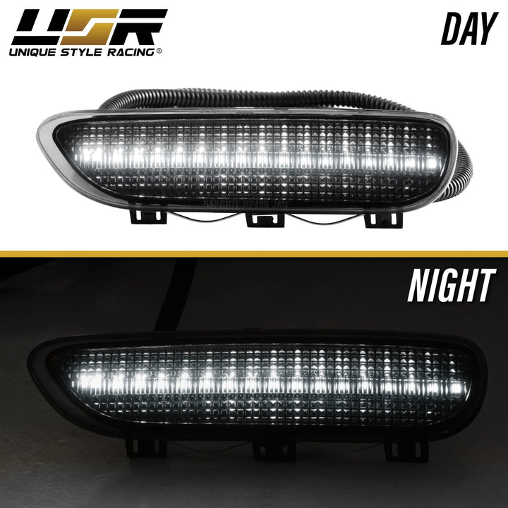 2000 2001 2002 2003 BMW E46 3 Series 2 Door Coupe/Cabrio & 2002 2003 2004 2005 2006 M3 Clear or Smoke Front LED Side Marker Light Bumper Reflector 
#color-combo_smoke-lens-white-led