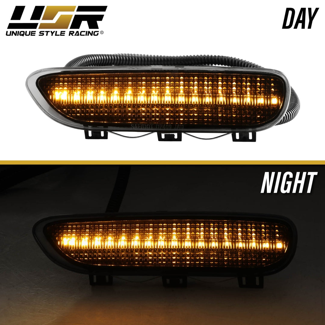 2000 2001 2002 2003 BMW E46 3 Series 2 Door Coupe/Cabrio & 2002 2003 2004 2005 2006 M3 Clear or Smoke Front LED Side Marker Light Bumper Reflector 
#color-combo_smoke-lens-amber-led
