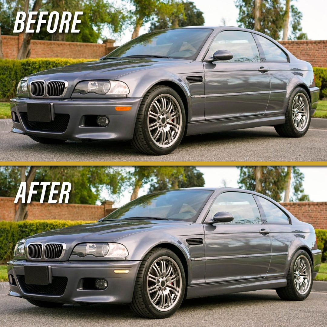 2000 2001 2002 2003 BMW E46 3 Series 2 Door Coupe/Cabrio & 2002 2003 2004 2005 2006 M3 Clear or Smoke Front LED Side Marker Light Bumper Reflector 
#color-combo_clear-lens-amber-led