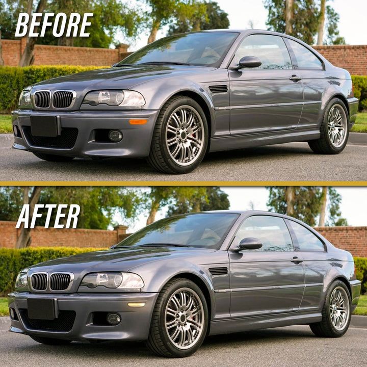 2000 2001 2002 2003 BMW E46 3 Series 2 Door Coupe/Cabrio & 2002 2003 2004 2005 2006 M3 Clear or Smoke Front LED Side Marker Light Bumper Reflector 
#color-combo_clear-lens-amber-led