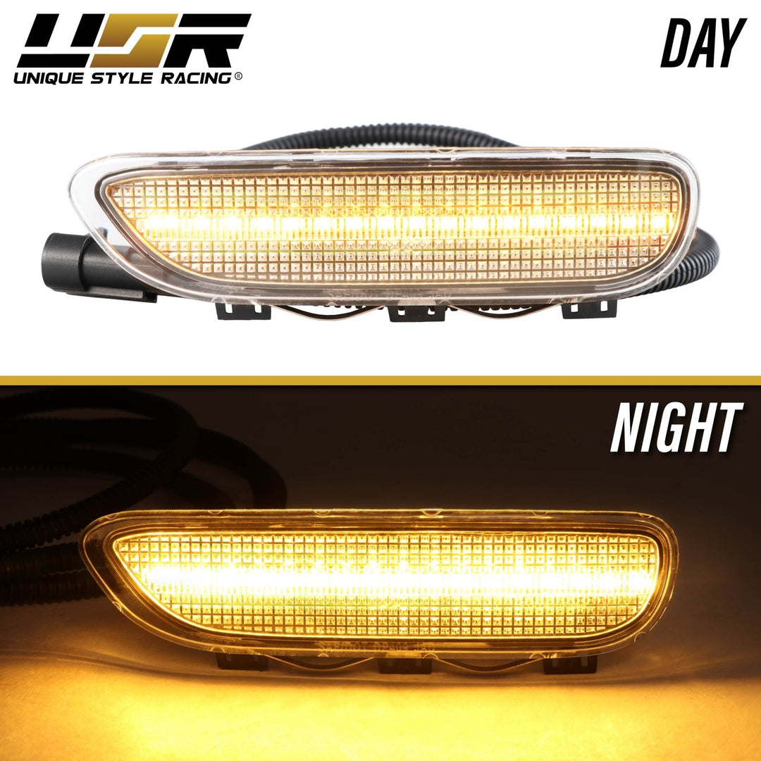 2000 2001 2002 2003 BMW E46 3 Series 2 Door Coupe/Cabrio & 2002 2003 2004 2005 2006 M3 Clear or Smoke Front LED Side Marker Light Bumper Reflector 
#color-combo_clear-lens-amber-led