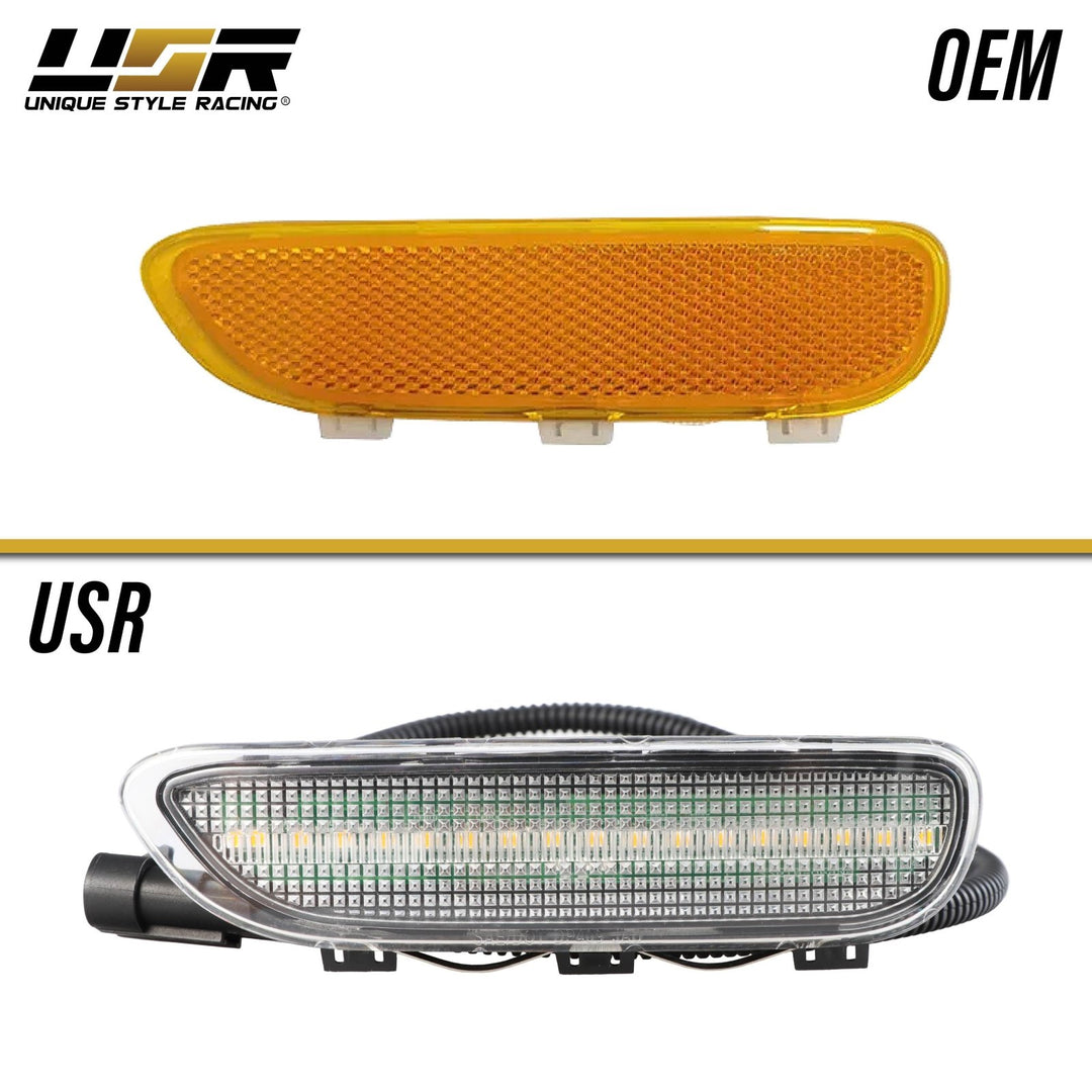 2000 2001 2002 2003 BMW E46 3 Series 2 Door Coupe/Cabrio & 2002 2003 2004 2005 2006 M3 Clear or Smoke Front LED Side Marker Light Bumper Reflector 
#color-combo_clear-lens-amber-led