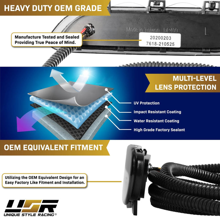 2000 2001 2002 2003 BMW E46 3 Series 2 Door Coupe/Cabrio & 2002 2003 2004 2005 2006 M3 Clear or Smoke Front LED Side Marker Light Bumper Reflector 
#color-combo_smoke-lens-amber-led