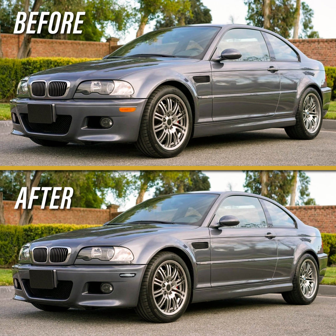 2000 2001 2002 2003 BMW E46 3 Series 2 Door Coupe/Cabrio & 2002 2003 2004 2005 2006 M3 Clear or Smoke Front LED Side Marker Light Bumper Reflector 
#color-combo_smoke-lens-white-led