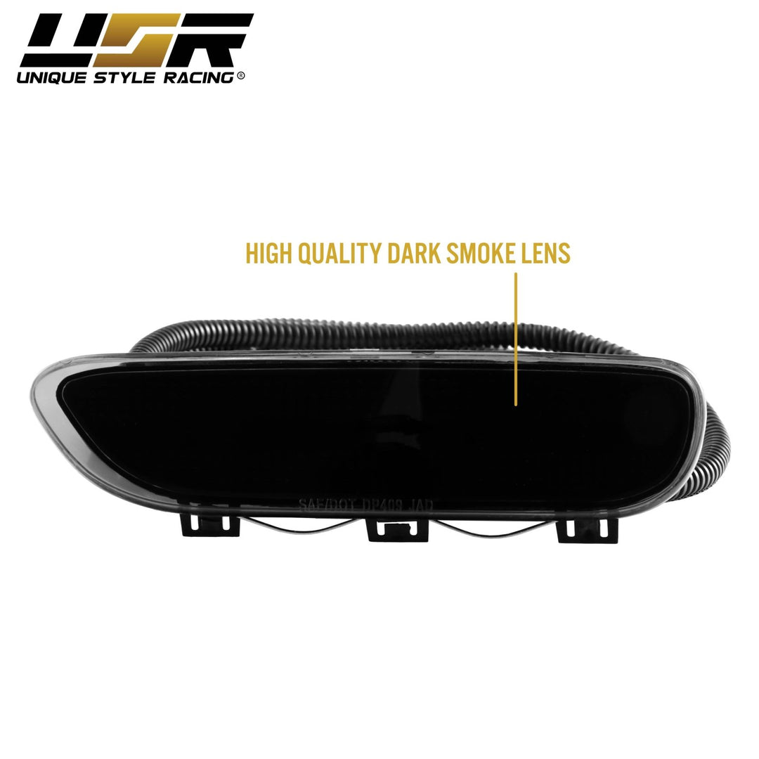 2000 2001 2002 2003 BMW E46 3 Series 2 Door Coupe/Cabrio & 2002 2003 2004 2005 2006 M3 Clear or Smoke Front LED Side Marker Light Bumper Reflector 
#color-combo_smoke-lens-white-led