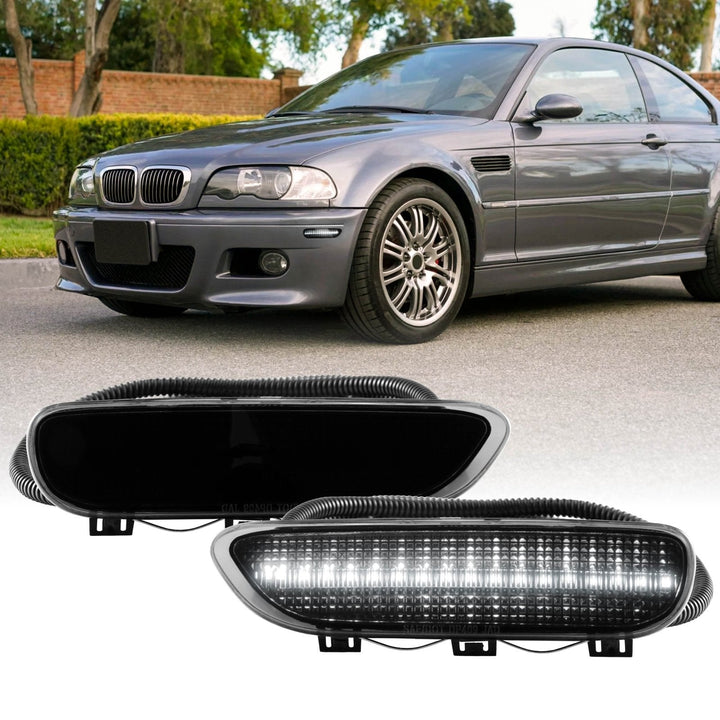 2000 - 2003 BMW E46 3 Series 2 Door Coupe/Cabrio & 2002 - 2006 M3 Clear or Smoke Front LED Side Marker Light Bumper Reflector
