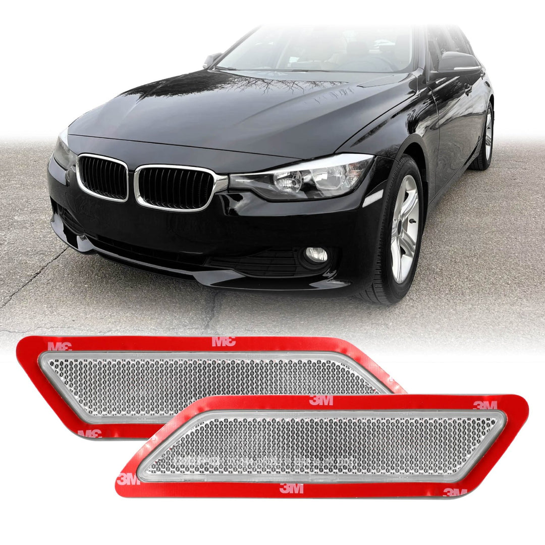 2012 2013 2014 2015 BMW 3 Series F30 / F31 Frosted Clear or Frosted Smoke Lens or Jet Black 668 or Glacier Silver A83 Front Bumper Reflector Light
#lens-color_clear-lens