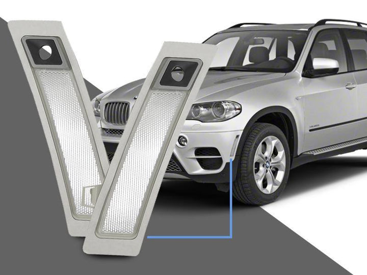 2011 - 2013 BMW X5 E70 With Side Camera Clear or Smoke Front Bumper Reflector Light