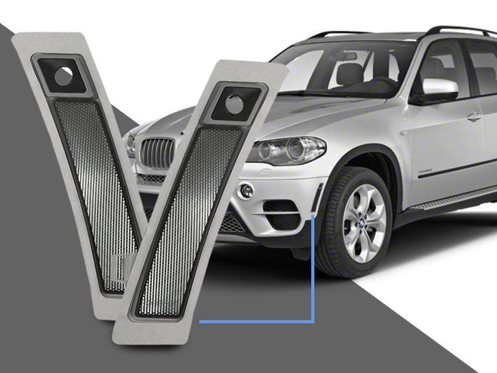2011 - 2013 BMW X5 E70 With Side Camera Clear or Smoke Front Bumper Reflector Light