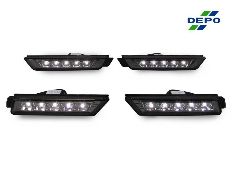 Smoked LED Front Side Marker Lights For 2010-2015 Chevy Camaro (No Tow Hooks) – Bright White, 2-Piece Set