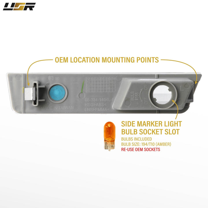2008 2009 2010 2011 2012 2013 2014 Dodge Challenger R/T R T SRT8 SRT 8 Clear or Smoke Bumper Side Marker Light

#lens-color_clear-lens