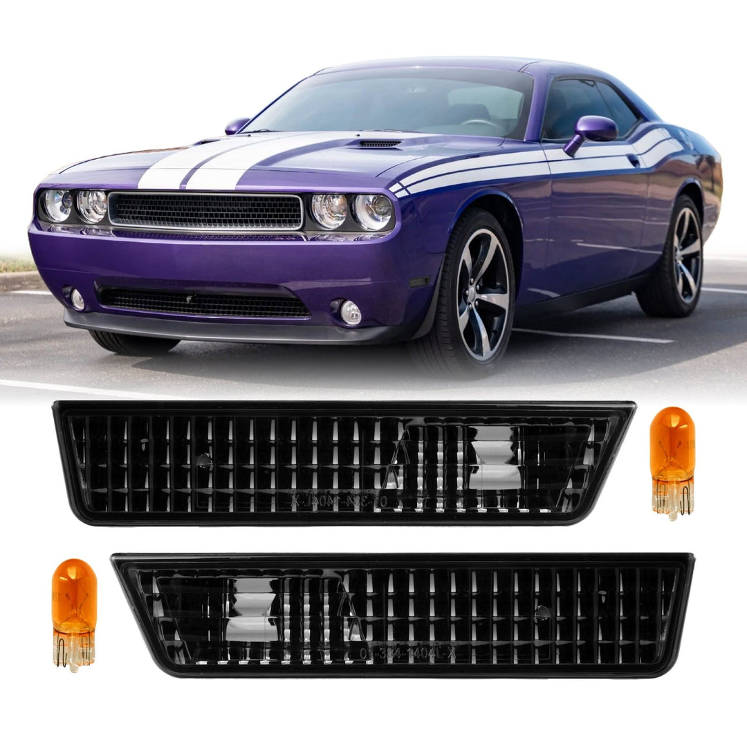 2008 2009 2010 2011 2012 2013 2014 Dodge Challenger R/T R T SRT8 SRT 8 Clear or Smoke Bumper Side Marker Light

#lens-color_smoke-lens